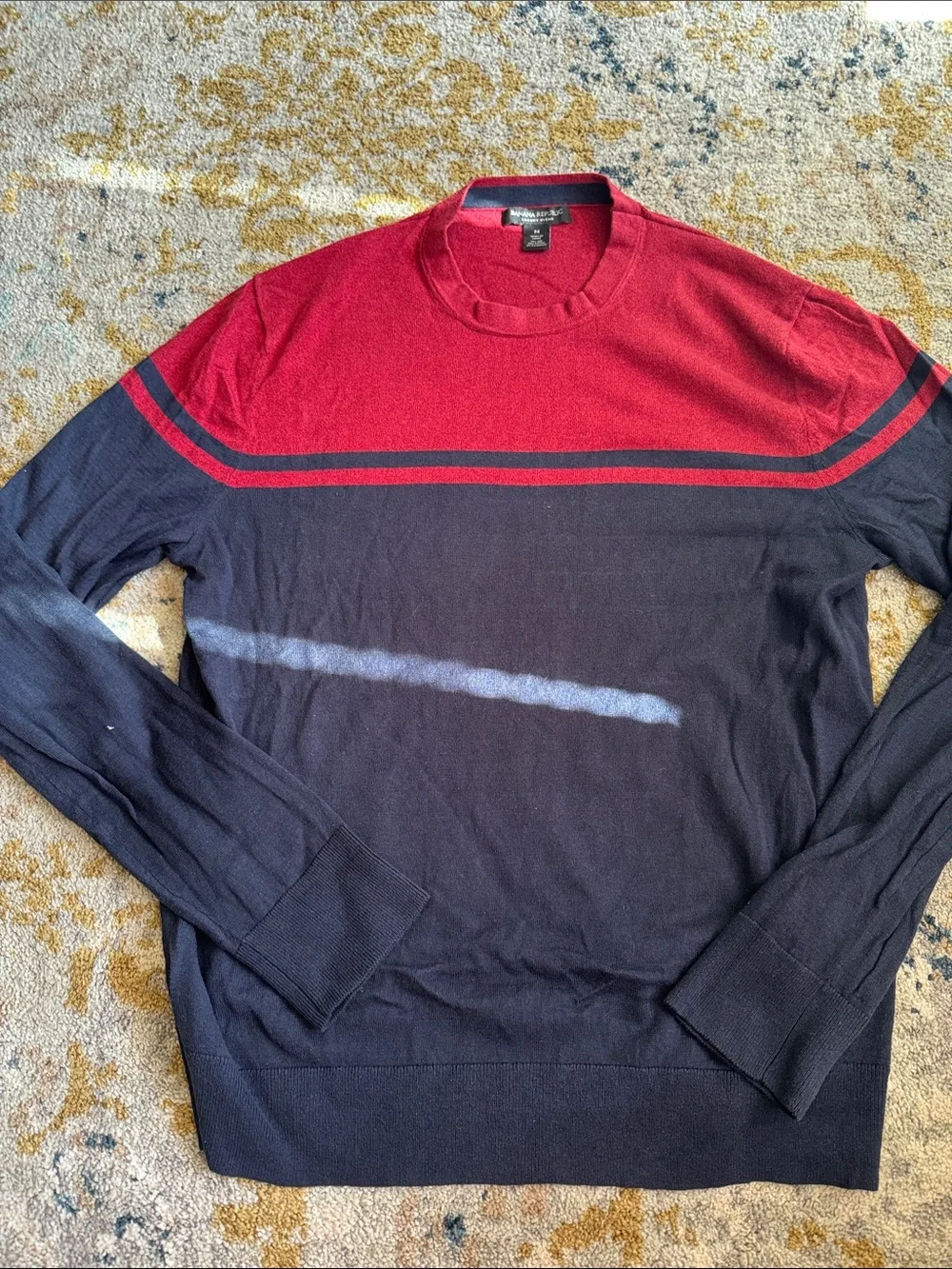 Banana Republic Men’s Crewneck Sweater in Red and Navy